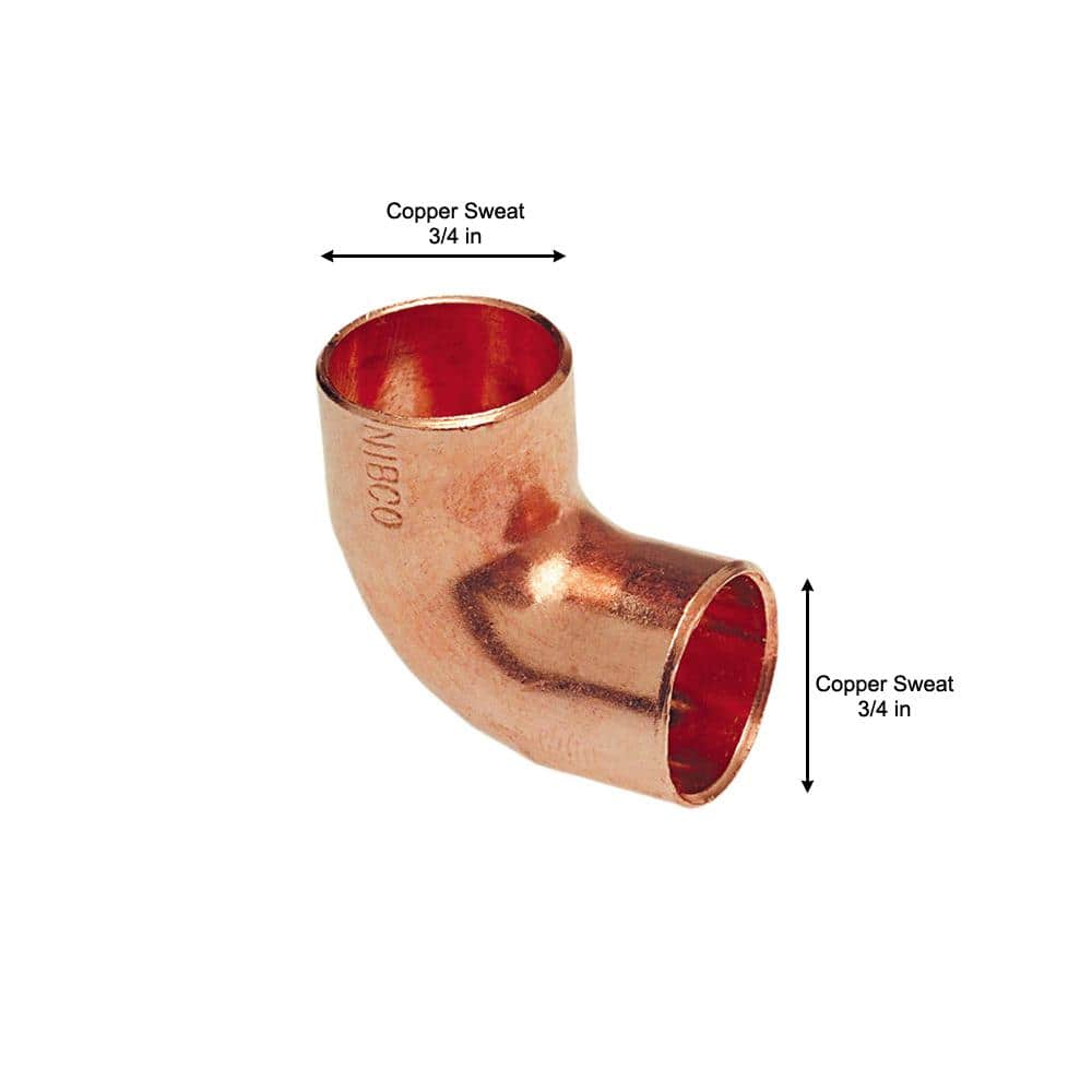 Everbilt 3/4 in. Wrot Copper 90-Degree Cup x Cup Elbow Fitting Pro Pack (25-Pack) (4)