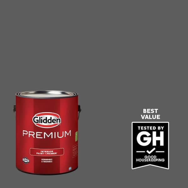 Glidden Premium 1 gal. PPG1001-6 Knight's Armor Satin Interior Latex Paint (2)