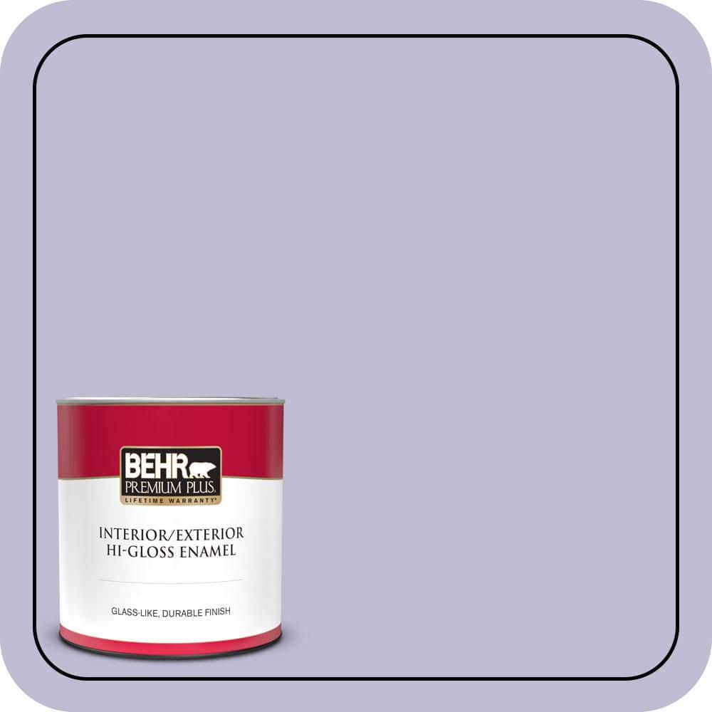 BEHR PREMIUM PLUS 1 qt. #640C-3 Twilight Pearl Hi-Gloss Enamel Interior/Exterior Paint & Primer