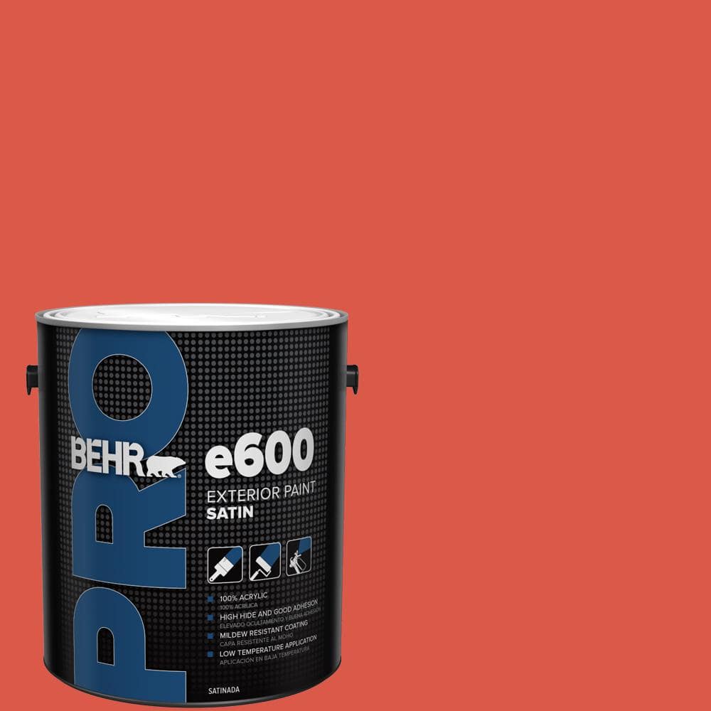 BEHR PRO 1 gal. #180B-6 Fiery Red Satin Exterior Paint
