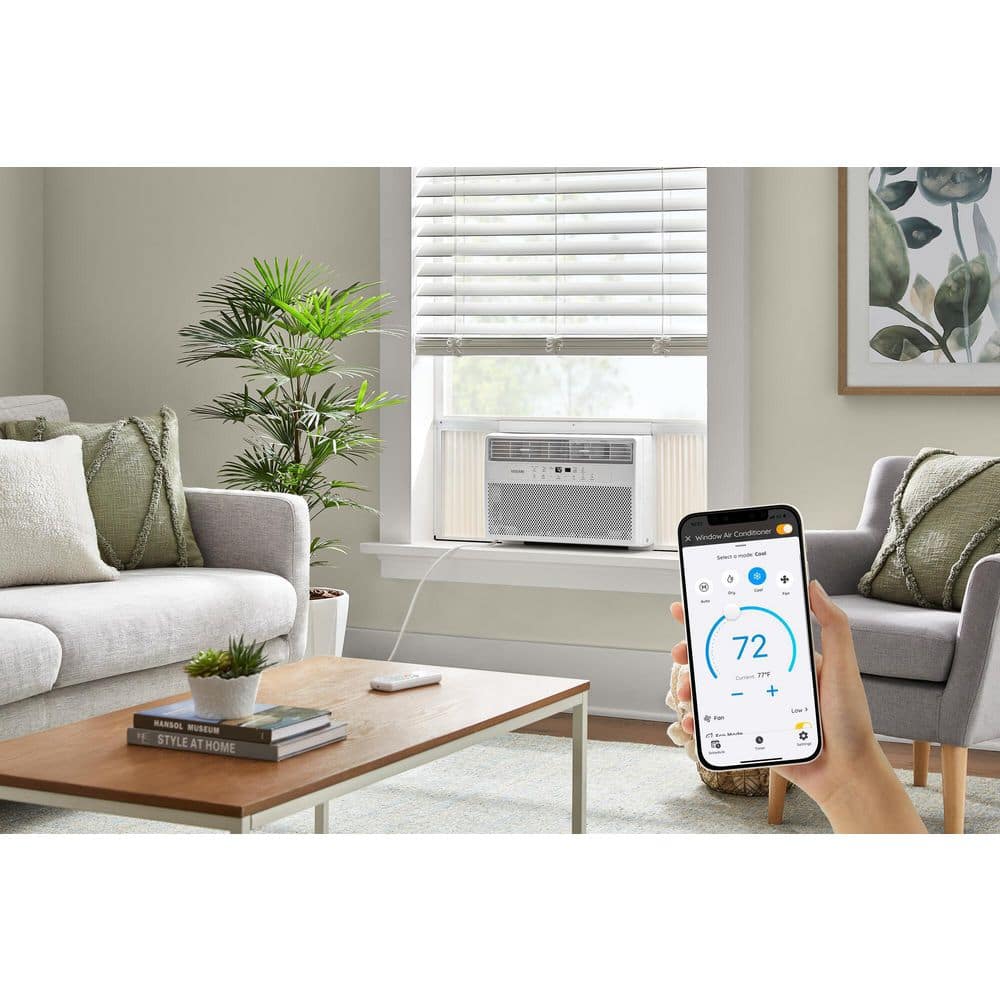 Vissani 8,000 BTU 115-Volt Window Air Conditioner Cools 350 sq. ft. with Dehumidifier in White, Powered by Hubspace (2)