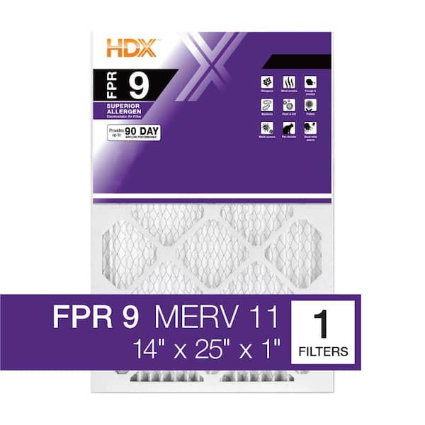 HDX 14 in. x 25 in. x 1 in. Superior Pleated Air Filter FPR 9, MERV 11