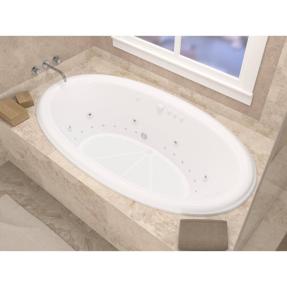 Universal Tubs Topaz 78 in. Oval Drop-in Whirlpool and Air Bath Tub in White (3)