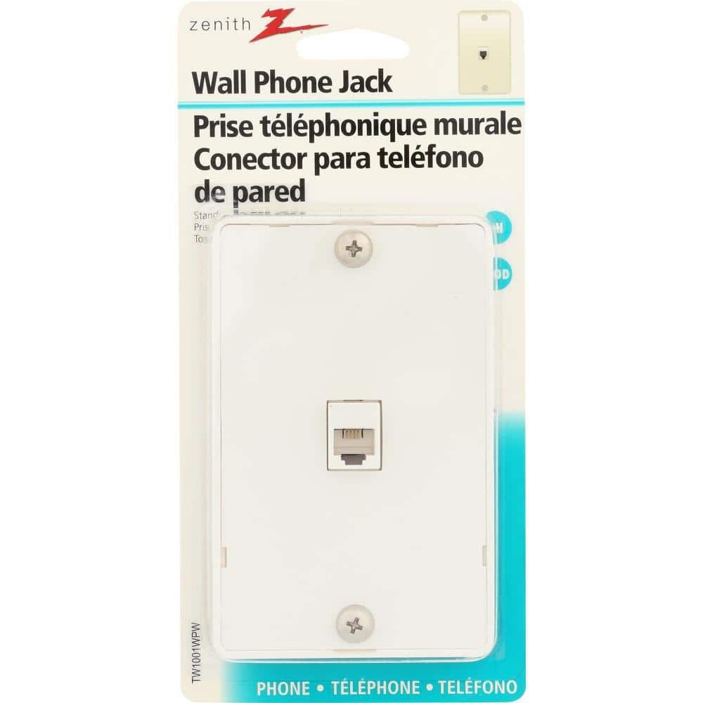 Zenith Universal Phone Wall Jack, White (3)