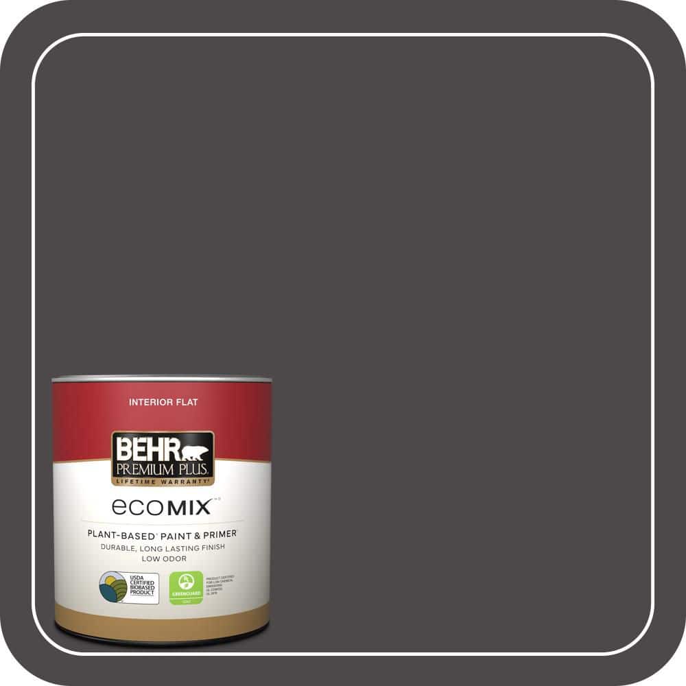 BEHR PREMIUM PLUS #N530-7 Private Black Flat EcoMix Plant-Based & Primer (1)