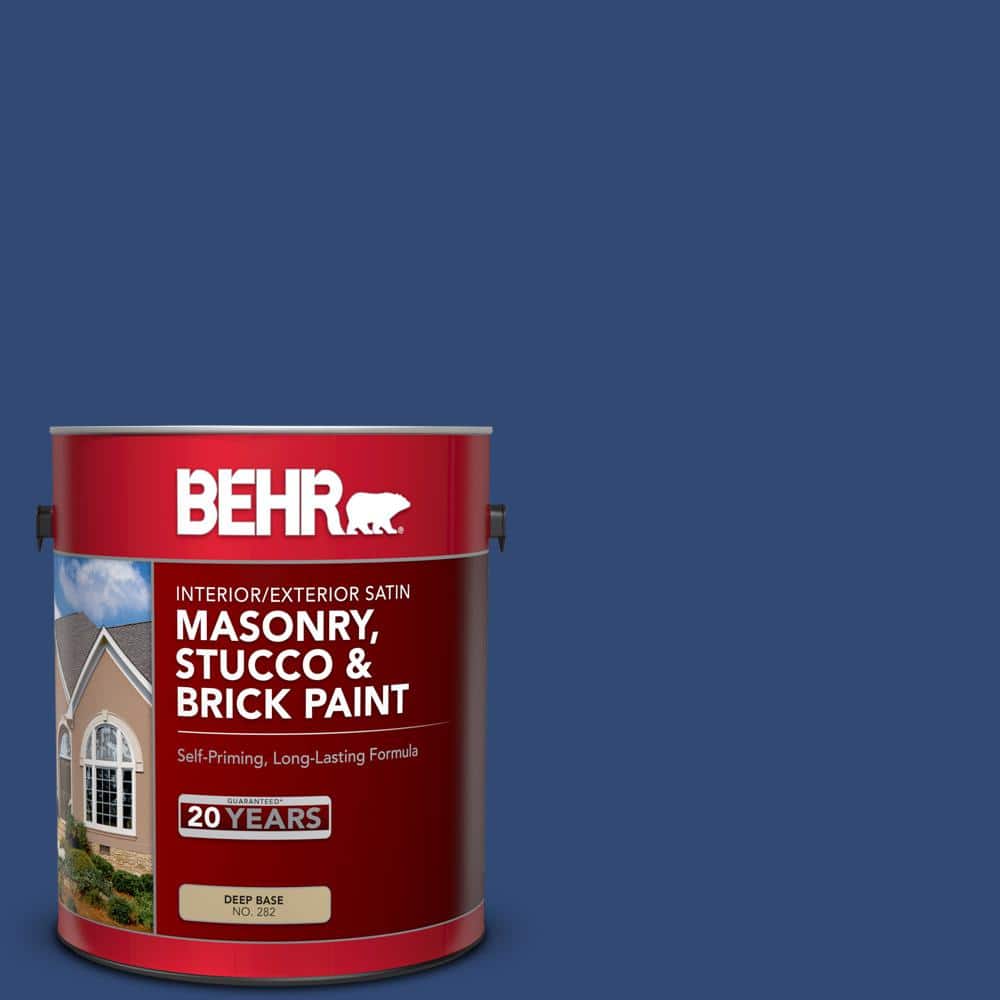 BEHR 1 gal. #S-H-580 Navy Blue Satin Interior/Exterior Masonry, Stucco and Brick Paint