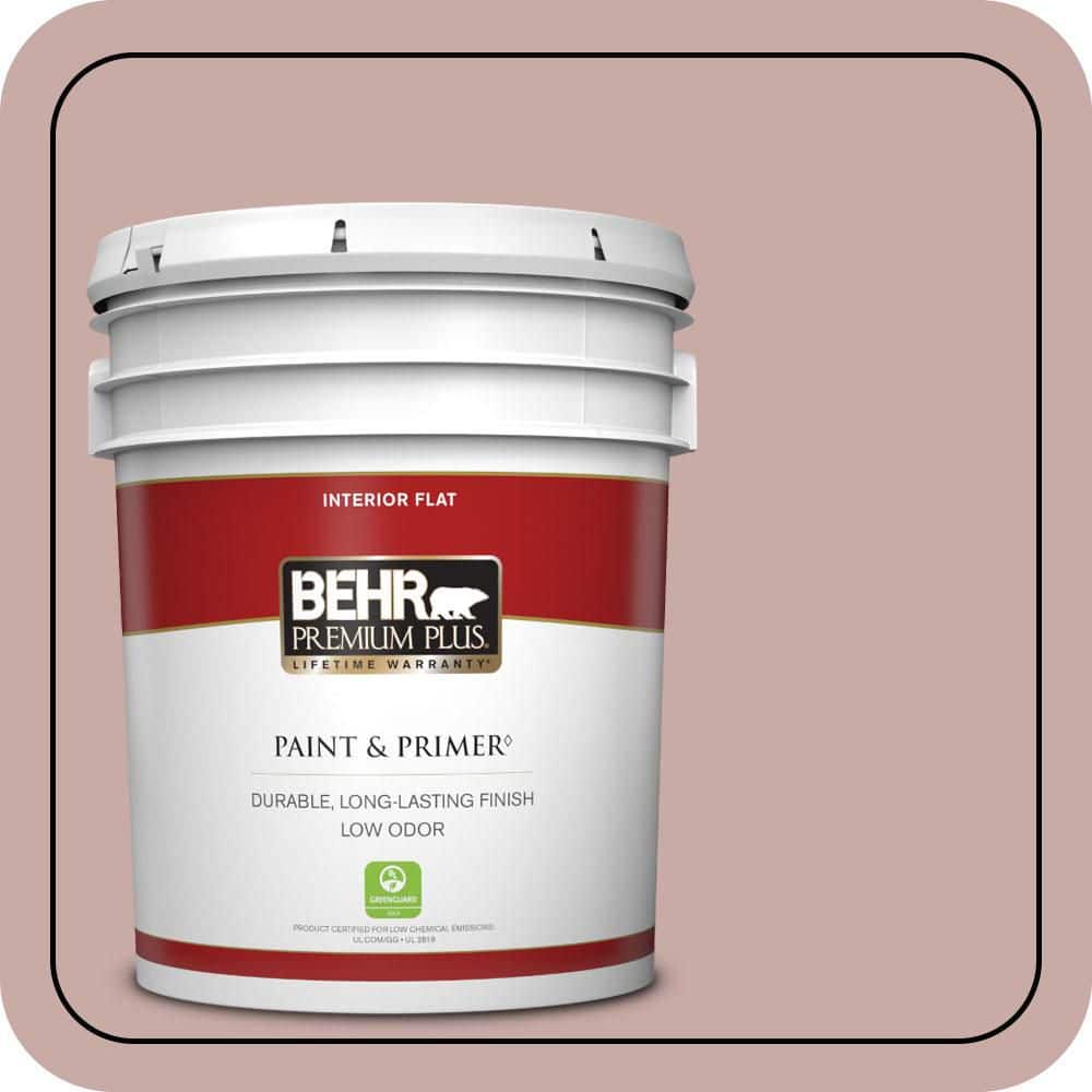 BEHR PREMIUM PLUS 5 gal. #700A-3 Pottery Clay Flat Low Odor Interior Paint & Primer
