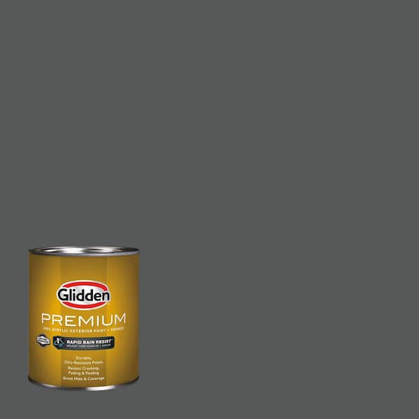 Glidden Premium 1 qt. PPG0997-7 Black Widow Flat Exterior Latex Paint (2)