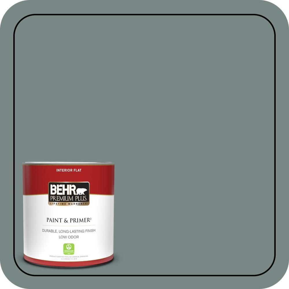 BEHR PREMIUM PLUS 1 qt. #PPU12-16 Juniper Ash Flat Low Odor Interior Paint & Primer