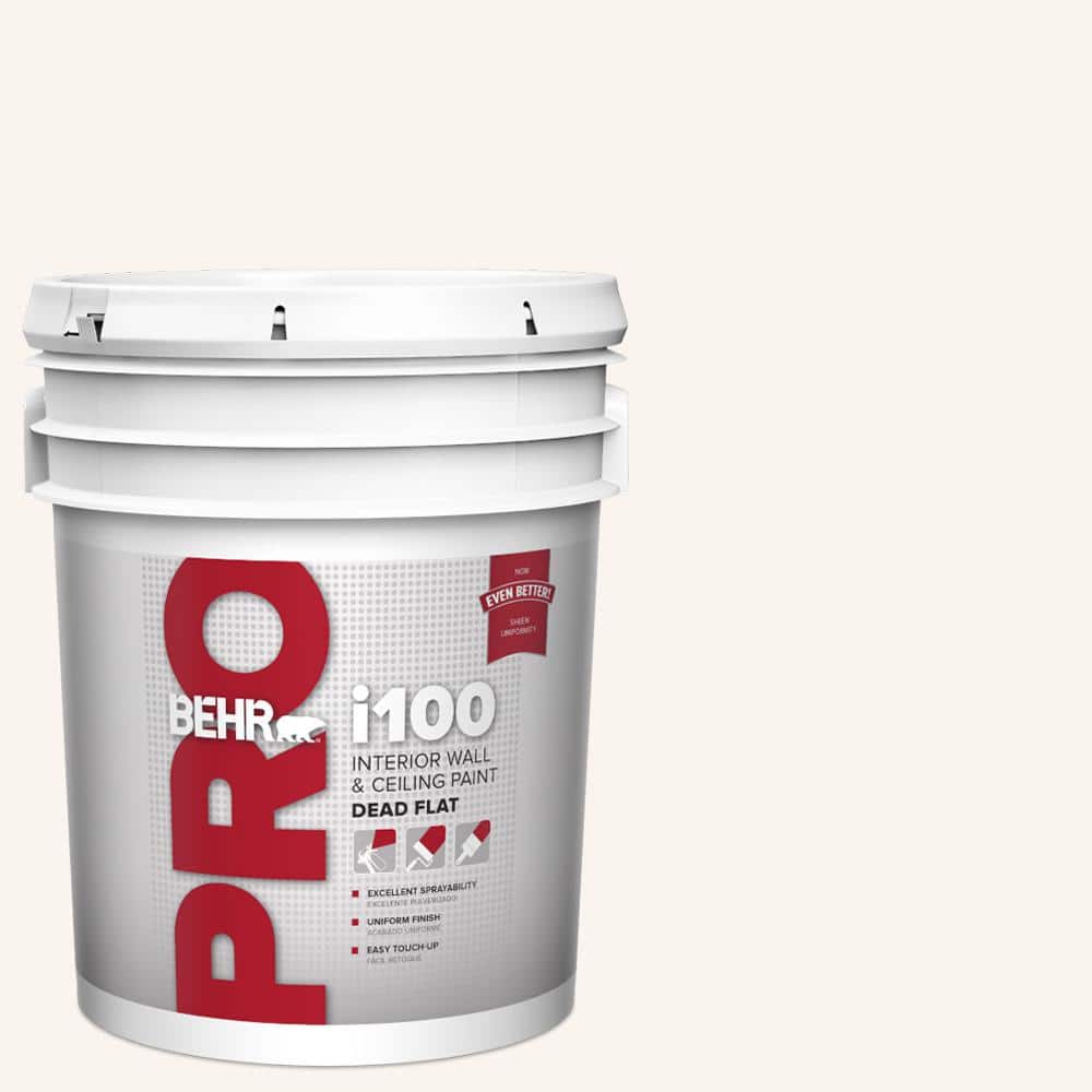 BEHR PRO 5 gal. #PR-W13 Crystal Cut Dead Flat Interior Paint