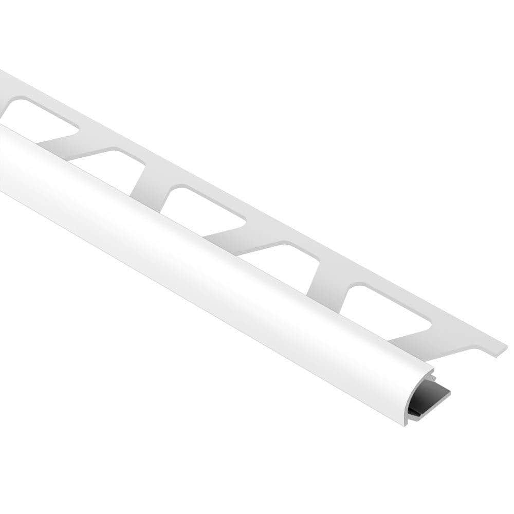 Schluter Rondec Bright White Color-Coated Aluminum . 5 in. x 98.5 in. Metal Bullnose Tile Edging Trim (2)