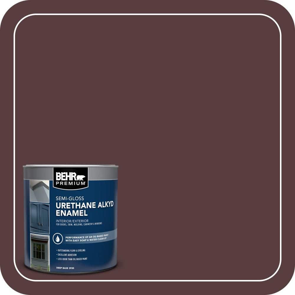 BEHR PREMIUM 1 qt. #PPU1-02 Divine Wine Semi-Gloss Enamel Urethane Alkyd Interior/Exterior Paint (1)