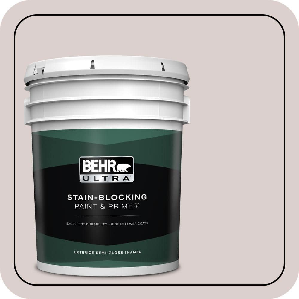 BEHR ULTRA 5 gal. #N130-1 Pearls and Lace Semi-Gloss Enamel Exterior Paint & Primer