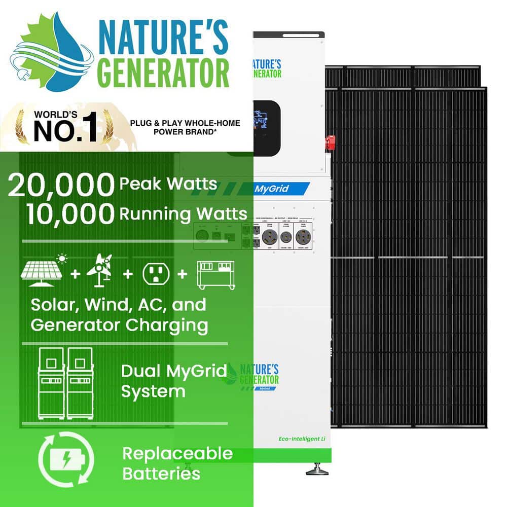 NATURE'S GENERATOR MyGrid 10K plus 4 x 410-Watts Solar Panels (Rigid) (2)