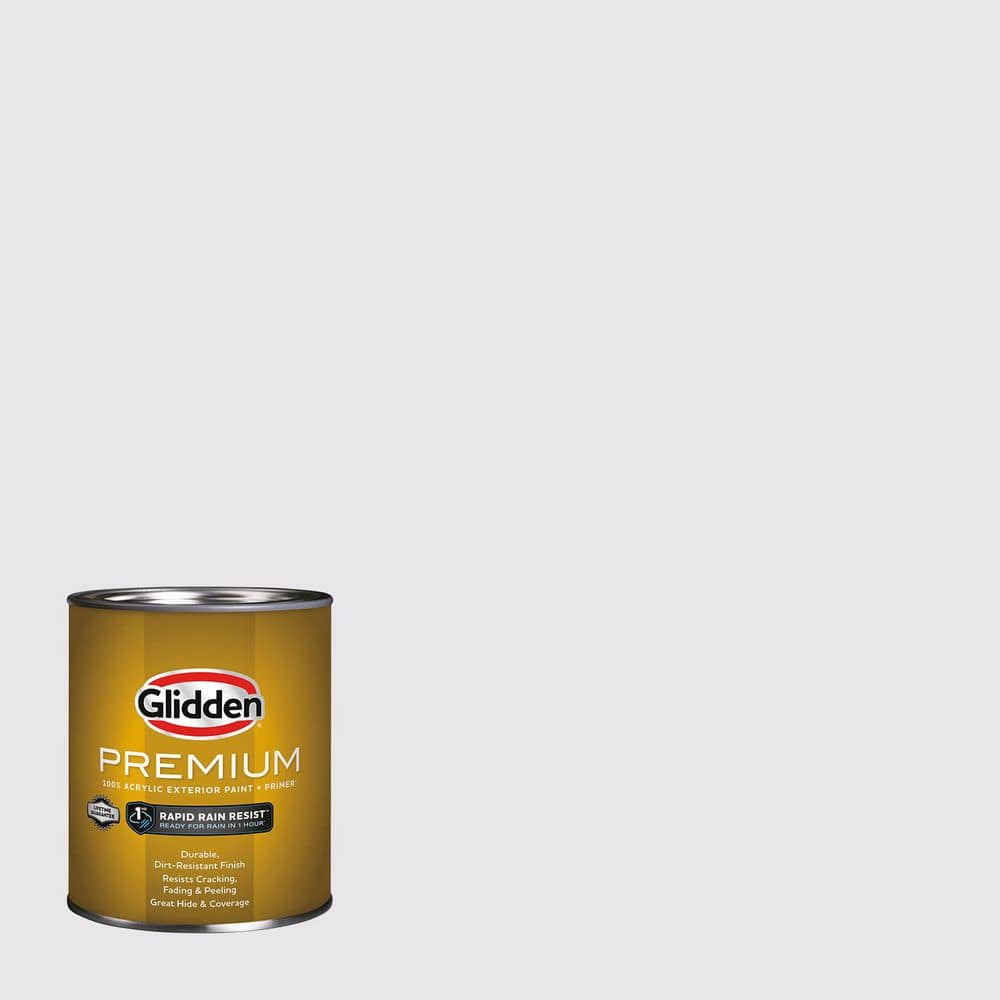Glidden Premium 1 qt. PPG1247-1 Orchid Mist Semi-Gloss Exterior Latex Paint