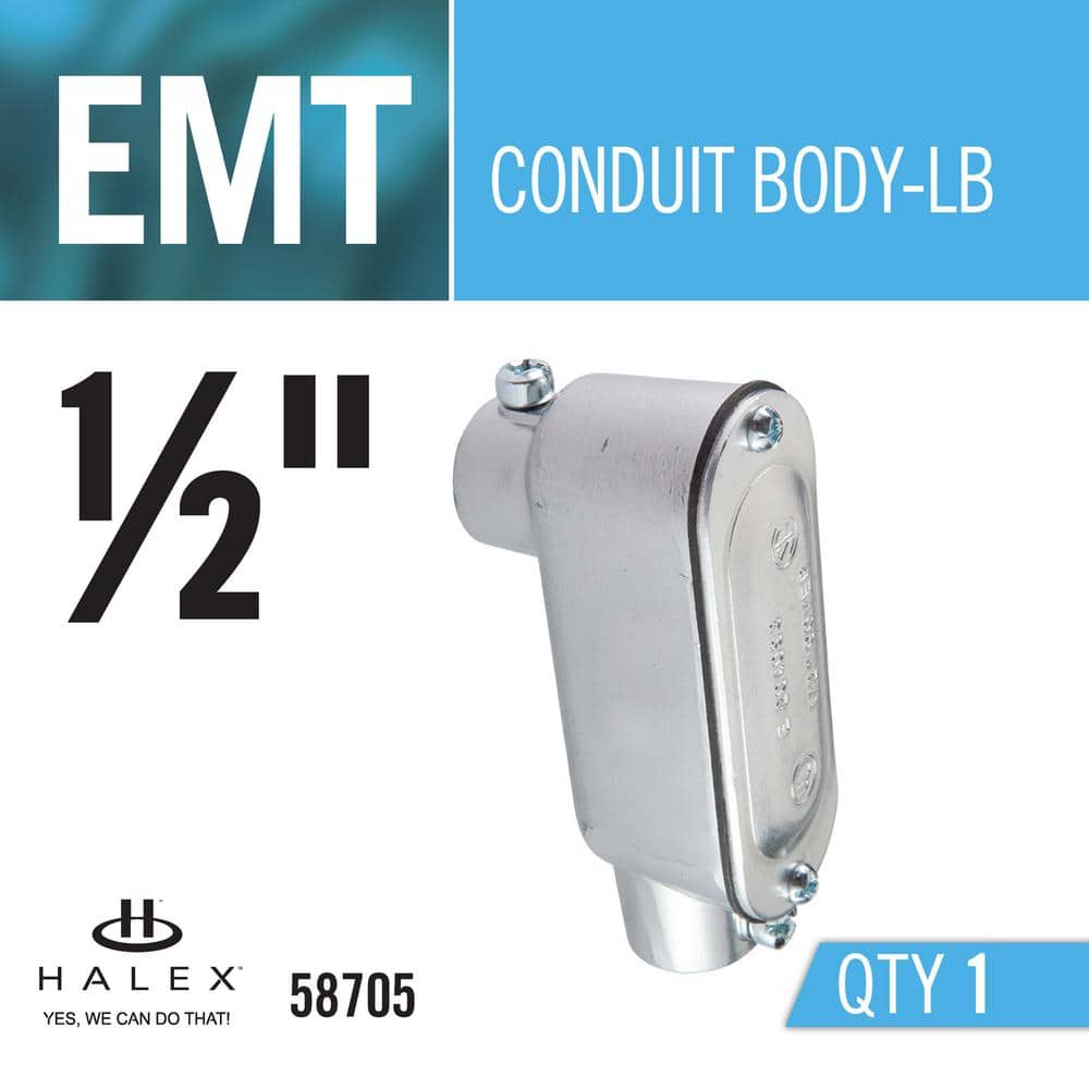 Halex 1/2 in. Electrical Metallic Tube (EMT) Type LB Set-Screw Conduit Body (2)