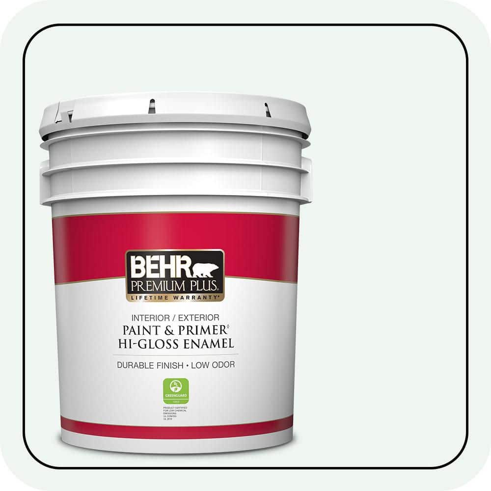 BEHR PREMIUM PLUS 5 gal. #T13-14 Heavy Sugar Hi-Gloss Enamel Interior/Exterior Paint & Primer (1)