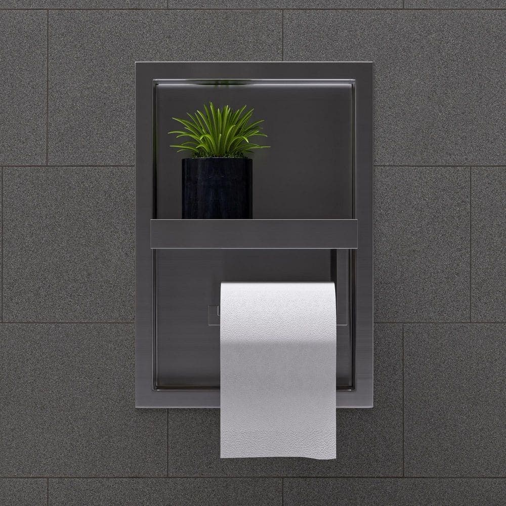 ALFI BRAND 14.5 in. x 10 in. x 1.75 in. Bathroom Shelf in Brushed Stainless Steel (2)