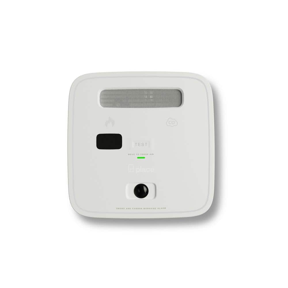 PLACE Nursery-Smart Air Quality, Carbon Monoxide and Smoke Detector Alarm with Camera-Hardwired with Battery Backup PL1N