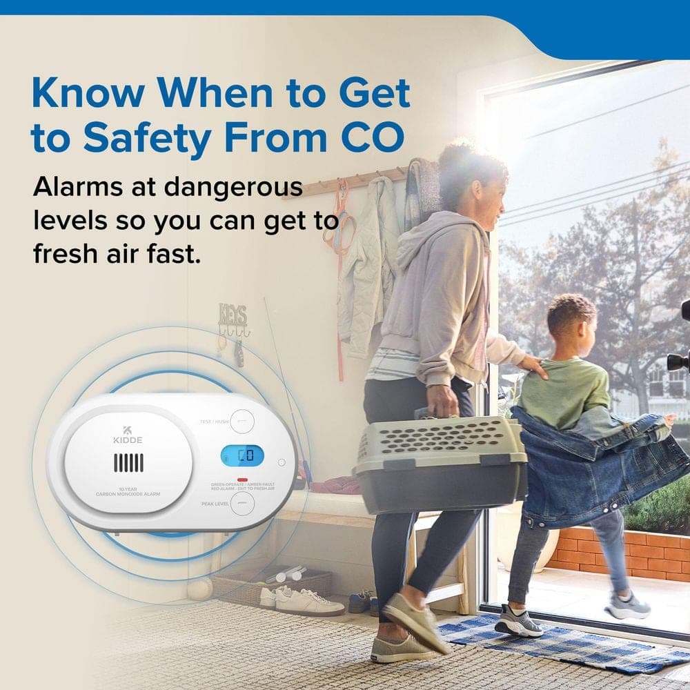 Kidde 10-Year Battery Carbon Monoxide Detector with Digital Backlit Display, LED Status Indicators, COBD10 (3)