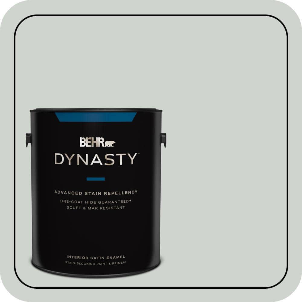 BEHR DYNASTY 1 gal. #PPU12-11 Salt Glaze Satin Enamel Interior Stain-Blocking Paint and Primer