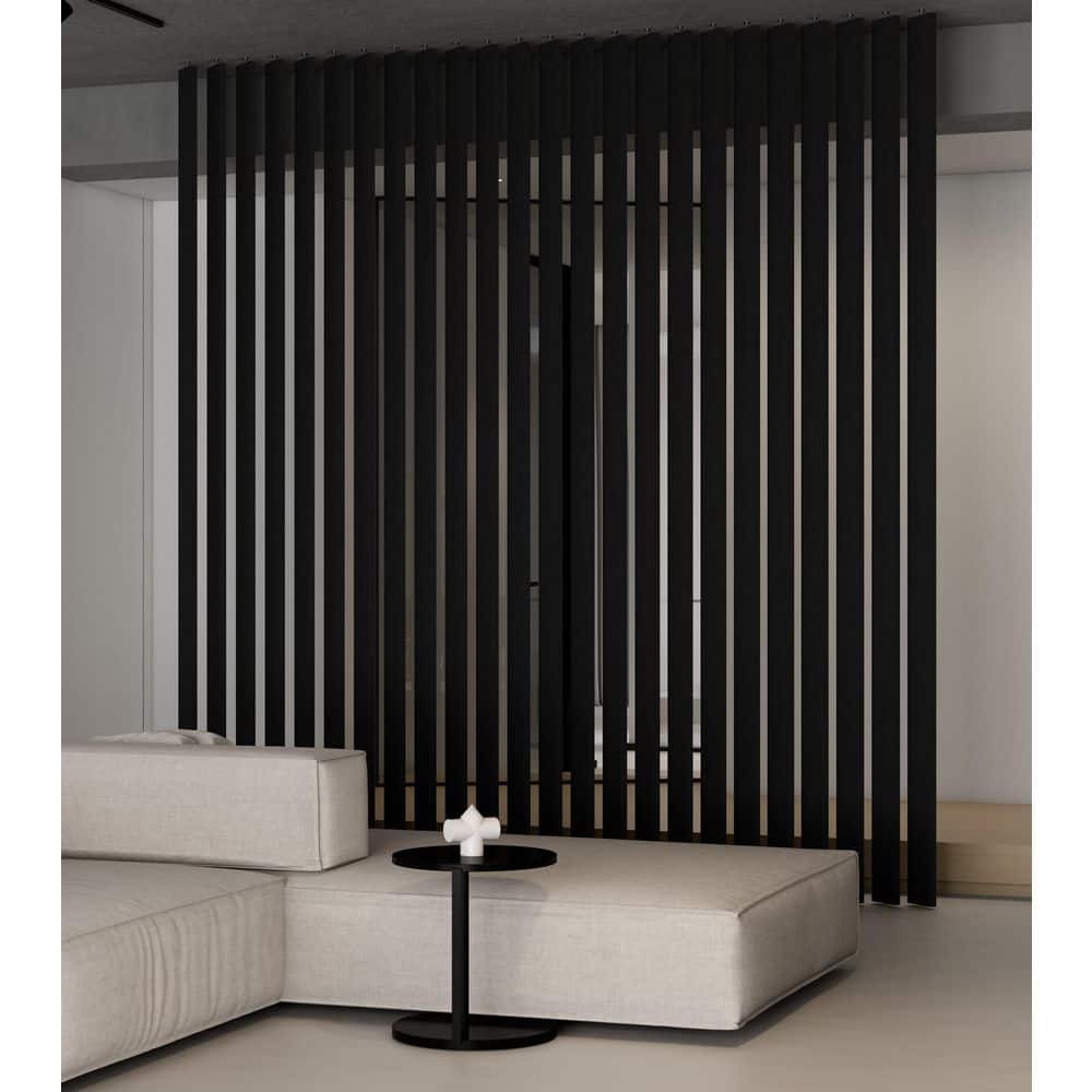 Ejoy 96 in. Black Rotational Wood Slat Room Siding Divider (Set of 4pc) (3)