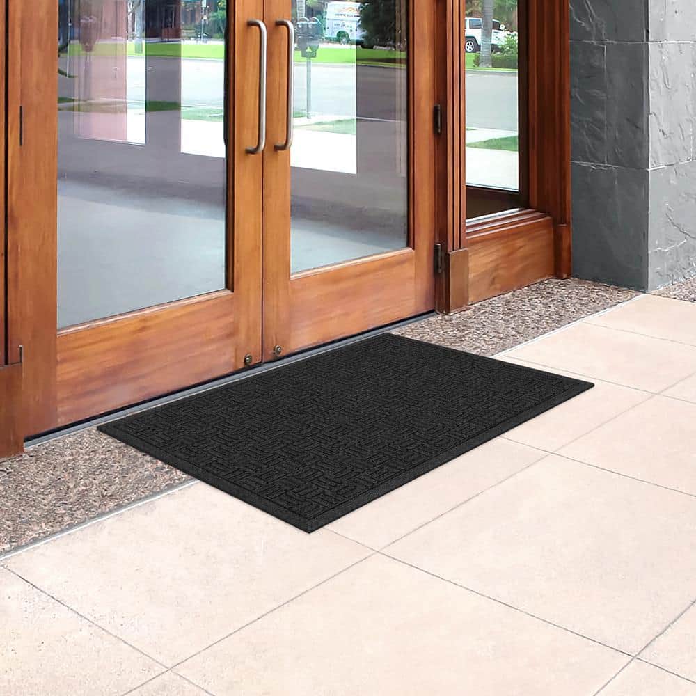 TrafficMaster Black 24 in. x 36 in. Recycled Rubber Commercial Door Mat (3)