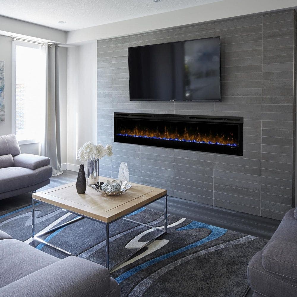 Dimplex Prism 74 in. Wall-Mounted Electric Fireplace with Acrylic Ember Bed (2)