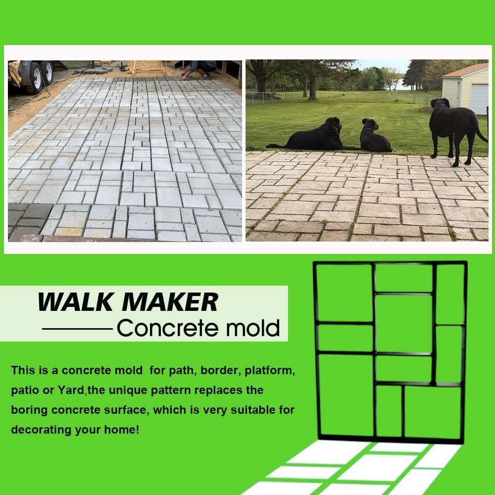 KIWDZFU Jumbo Size 23.6 x 19.7 x 1.8 Concrete Path Maker Molds Reusable Paver Lawn Patio Yard Garden DIY Walkway 10-Grid (2)