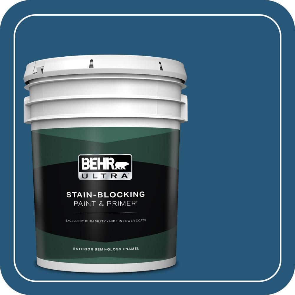 BEHR ULTRA 5 gal. #S-H-560 Royal Breeze Semi-Gloss Enamel Exterior Paint & Primer
