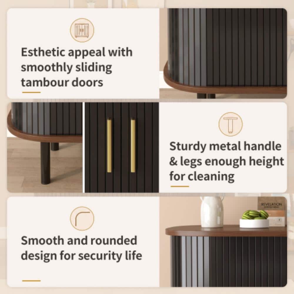 Unbranded 28.35 in. W x 15.75 in. D x 30.71 in. H Bathroom Black Linen Cabinet (3)