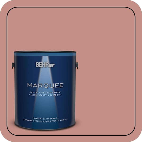 BEHR MARQUEE 1 gal. #S160-4 Portuguese Dawn One-Coat Hide Satin Enamel Interior Paint & Primer (2)