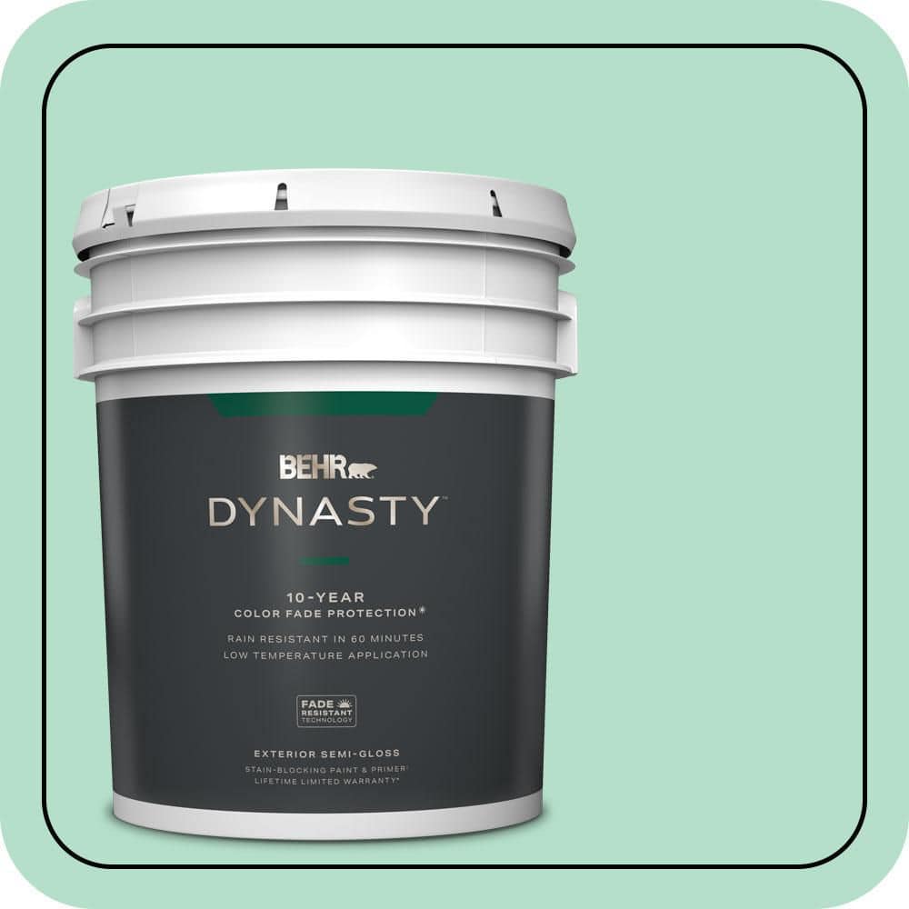BEHR DYNASTY 5 gal. #480C-3 Aqua Bay Semi-Gloss Exterior Stain-Blocking Paint & Primer