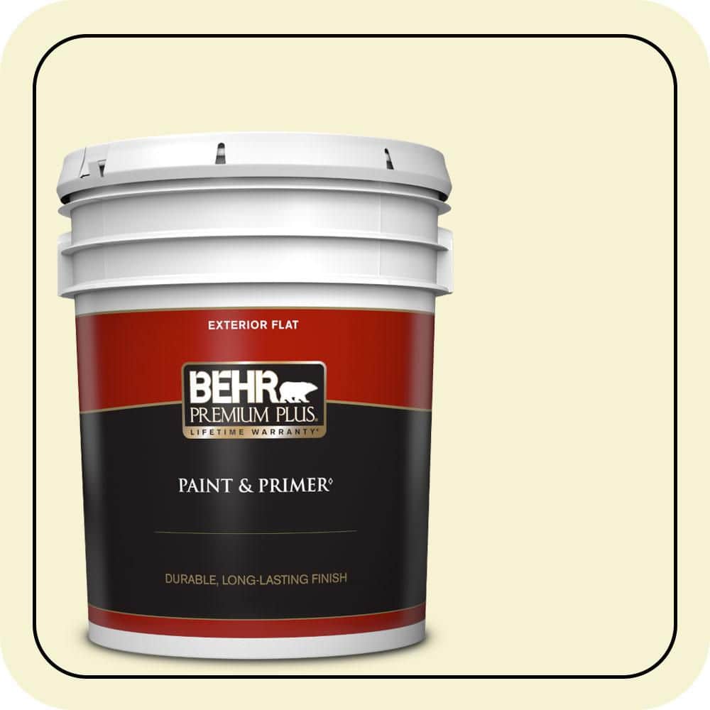 BEHR PREMIUM PLUS 5 gal. #P340-1 Admiration Flat Exterior Paint & Primer