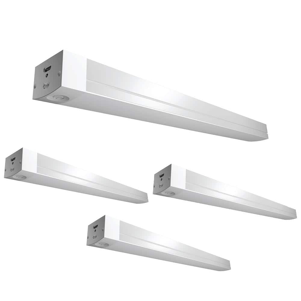 Feit Electric 12.5 in. Battery Operated LED White Rechargeable 4000K Cool White Under Cabinet Light (4-Pack)