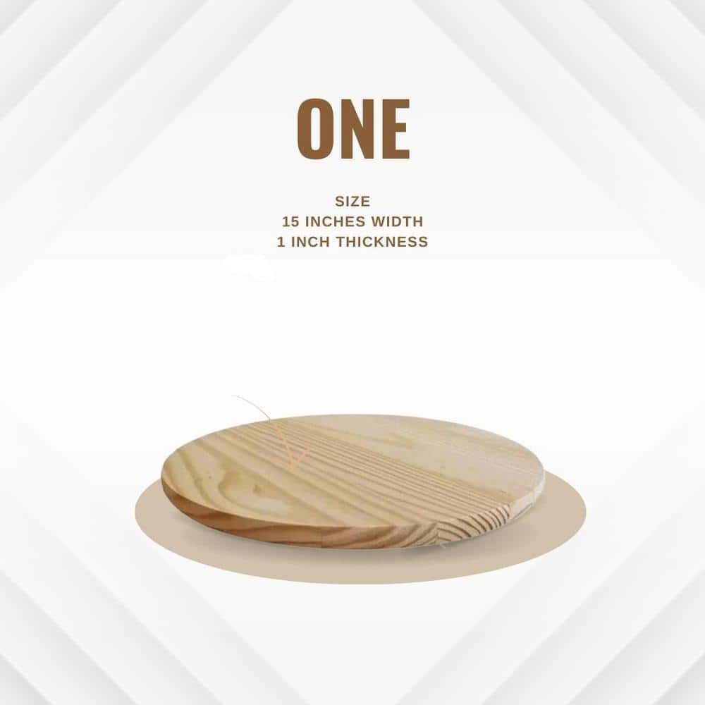 MMOBILITY Edge-Glued Round (Common Softwood Boards: 0.75 in. x 14.75 in. x 14.75 in.) Pine Wood Round Boards (1) (2)
