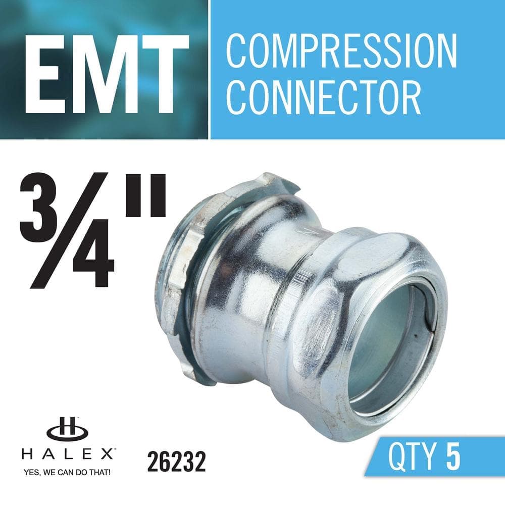 Halex 3/4 in. Electrical Metallic Tube (EMT) Compression Connectors (5-Pack) (2)