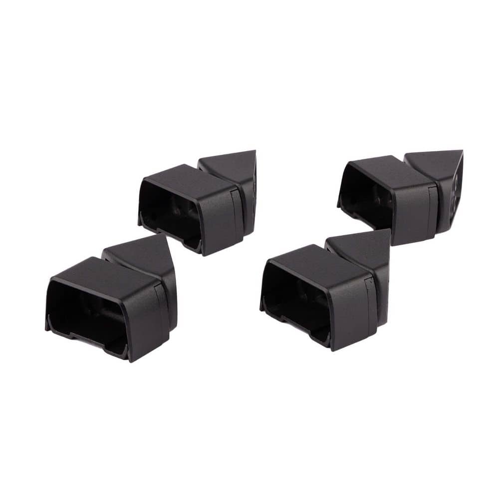 Deckorators Rapid Rail 1.39 in. x 2.36 in. Textured Black Aluminum Horizontal Angle Bracket Kit (4-Pack)