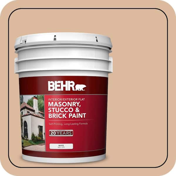 BEHR 5 gal. #PPU3-09 Pumpkin Cream Flat Interior/Exterior Masonry, Stucco and Brick Paint (2)