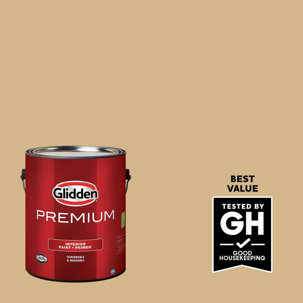 Glidden Premium 1 gal. PPG1092-4 Craftsman Gold Flat Interior Latex Paint