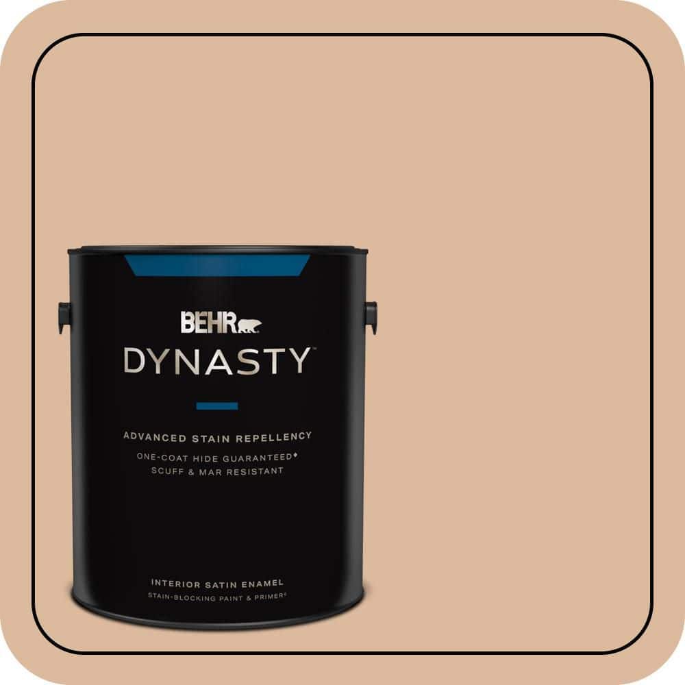 BEHR DYNASTY 1 gal. #PPU3-09 Pumpkin Cream Satin Enamel Interior Stain-Blocking Paint and Primer