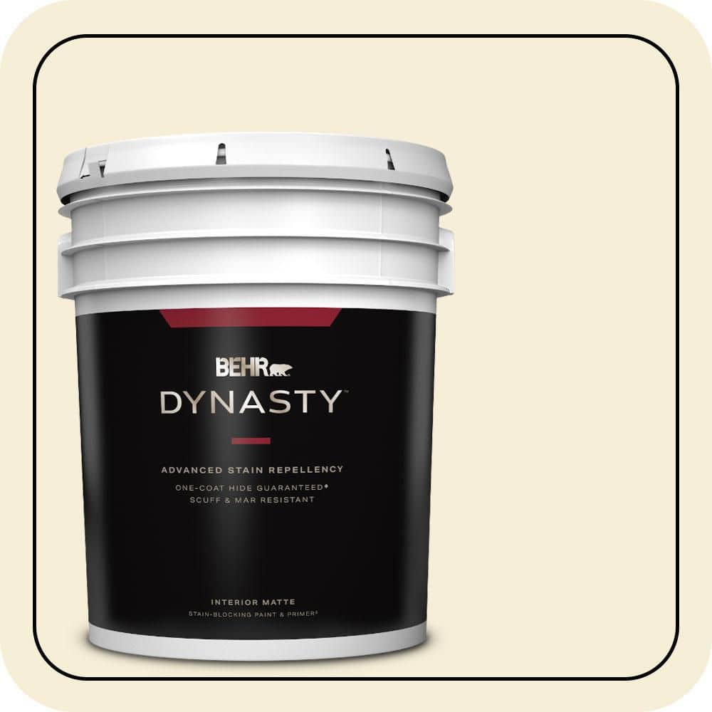 BEHR DYNASTY 5 gal. #W-D-420 Beach White Matte Interior Stain-Blocking Paint & Primer