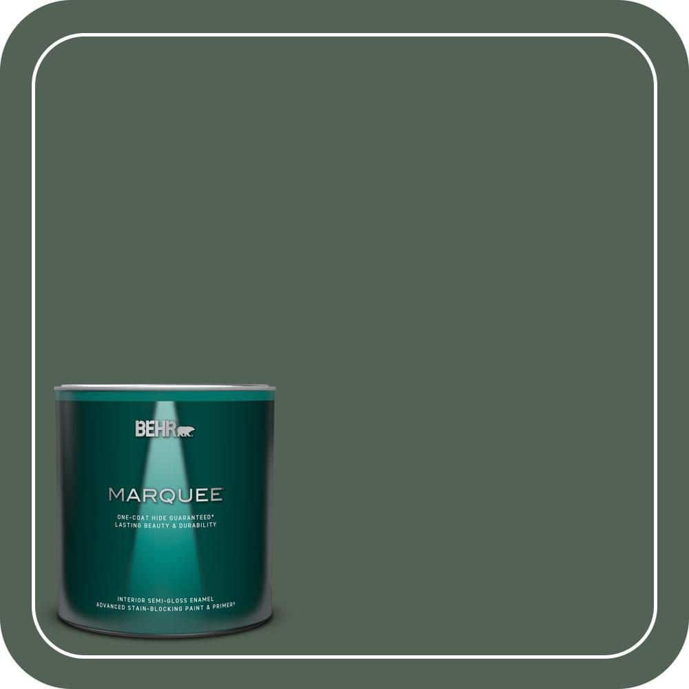 BEHR MARQUEE 1 qt. #MQ6-14 Northern Glen One-Coat Hide Semi-Gloss Enamel Interior Paint & Primer