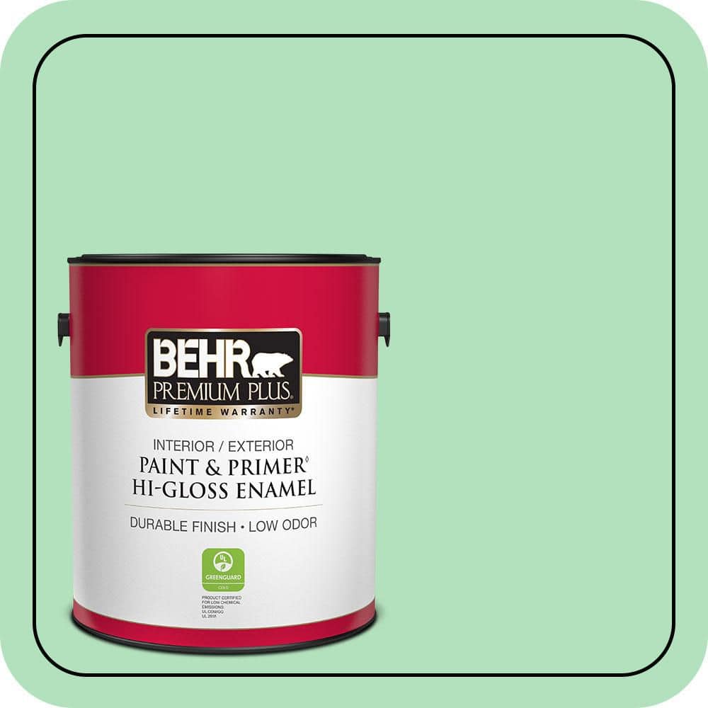 BEHR PREMIUM PLUS 1 gal. #P400-3 Folk Tale Hi-Gloss Enamel Interior/Exterior Paint & Primer