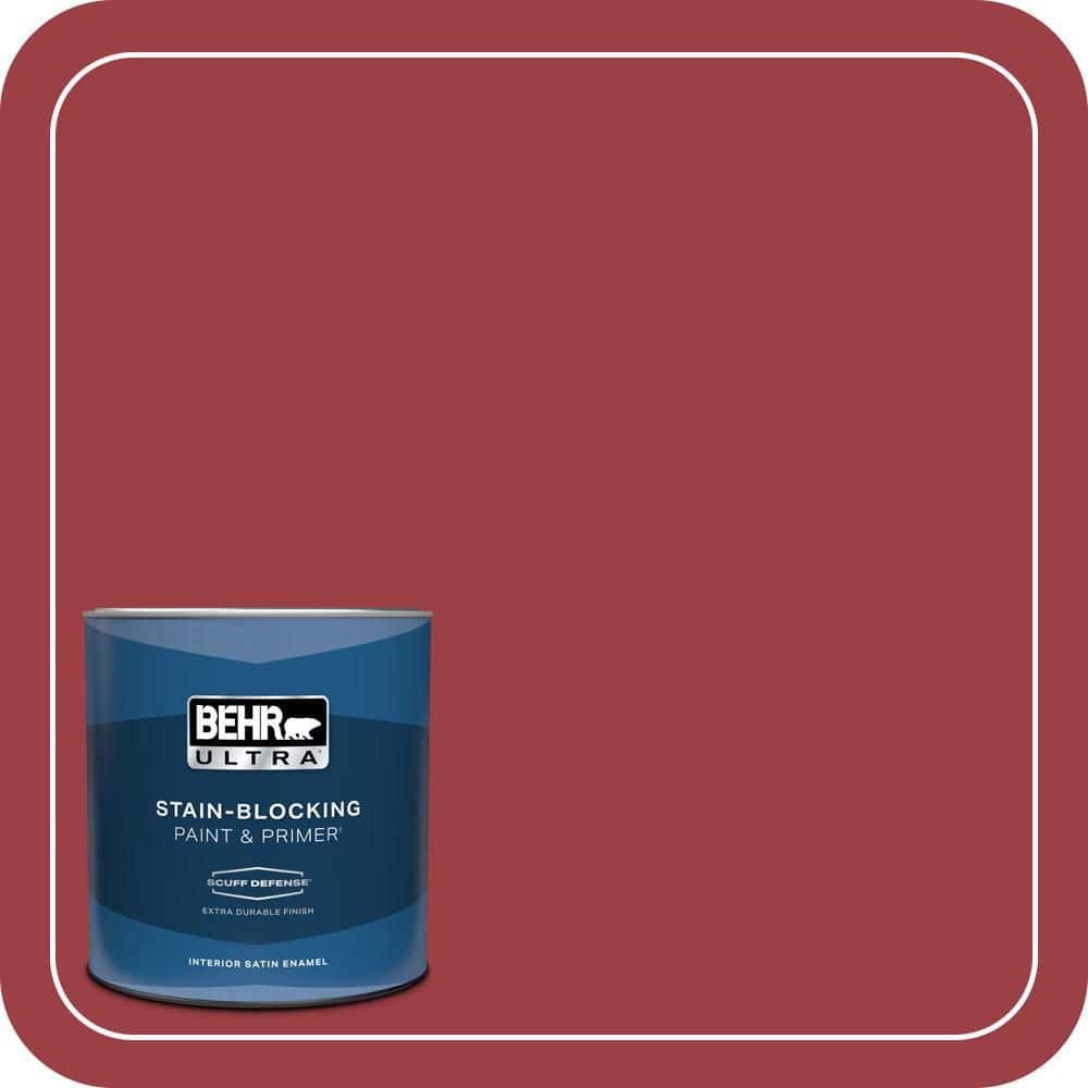 BEHR ULTRA 1 qt. #QE-06 Reddest Red Extra Durable Satin Enamel Interior Paint & Primer