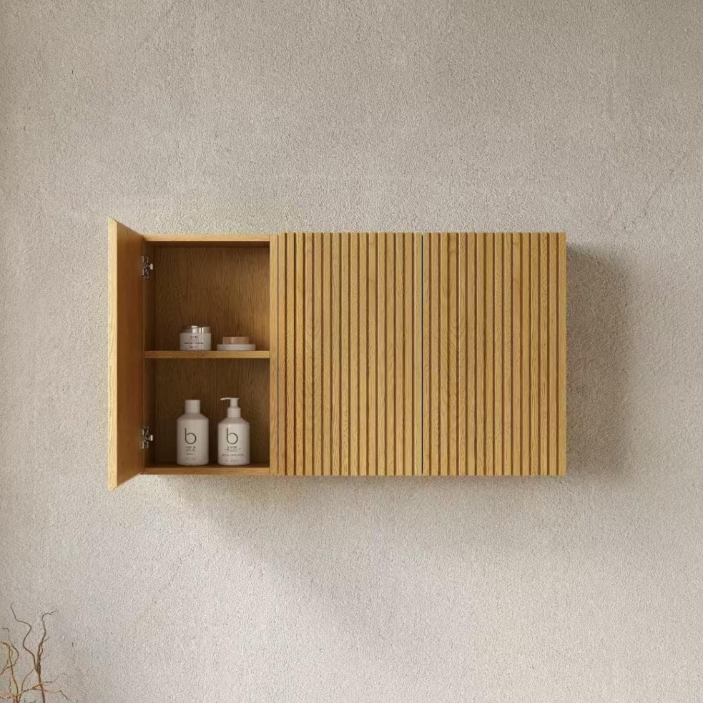 Flynama 41-Inch Combined Wall Cabinet Set, Multiple Doors, Detachable Units, Wood Grain Finish (2)