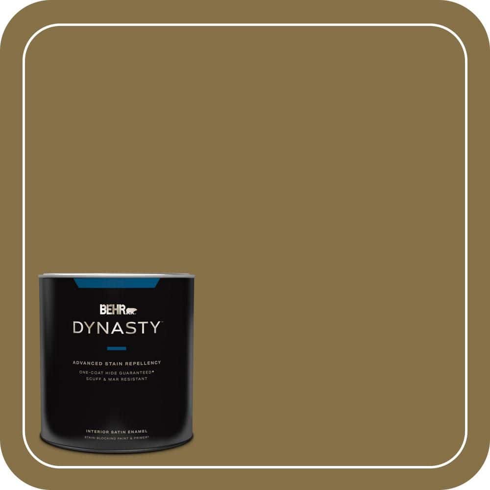 BEHR DYNASTY 1 qt. #S320-7 African Plain Satin Enamel Interior Stain-Blocking Paint & Primer