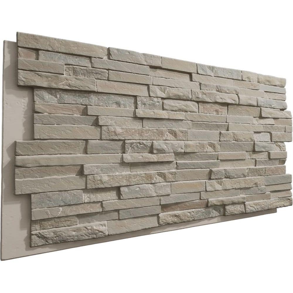 Ekena Millwork EverStone Eldorado Faux Stone Panel, 48"W x 25"H x 1"D, Birch Color (3)