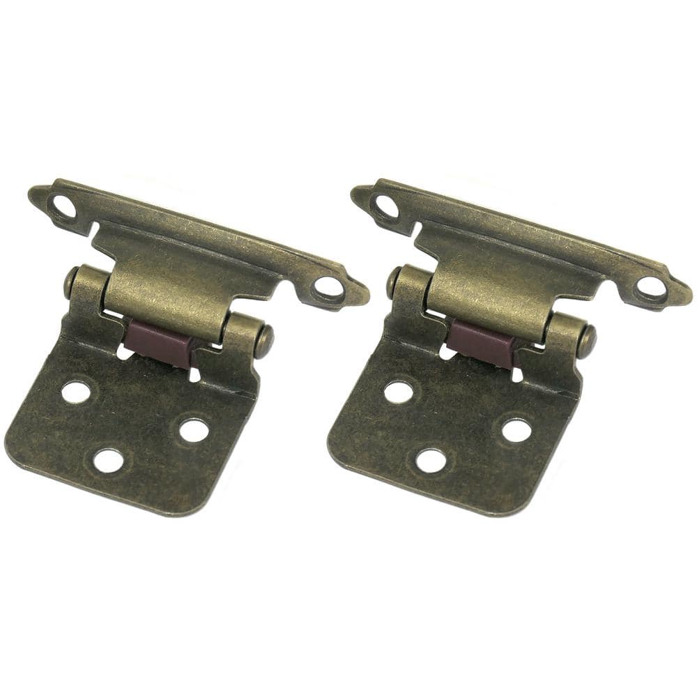Laurey Face Frame Antique Brass Full Inset Self-Closing Hinge (25 -Pack)