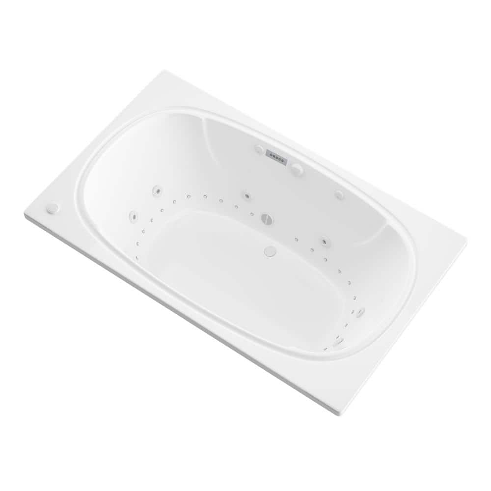 Universal Tubs Peridot Diamond Series 6.5 ft. Acrylic Rectangular Drop-in Center Drain Whirlpool and Air Bath Tub in White (1)